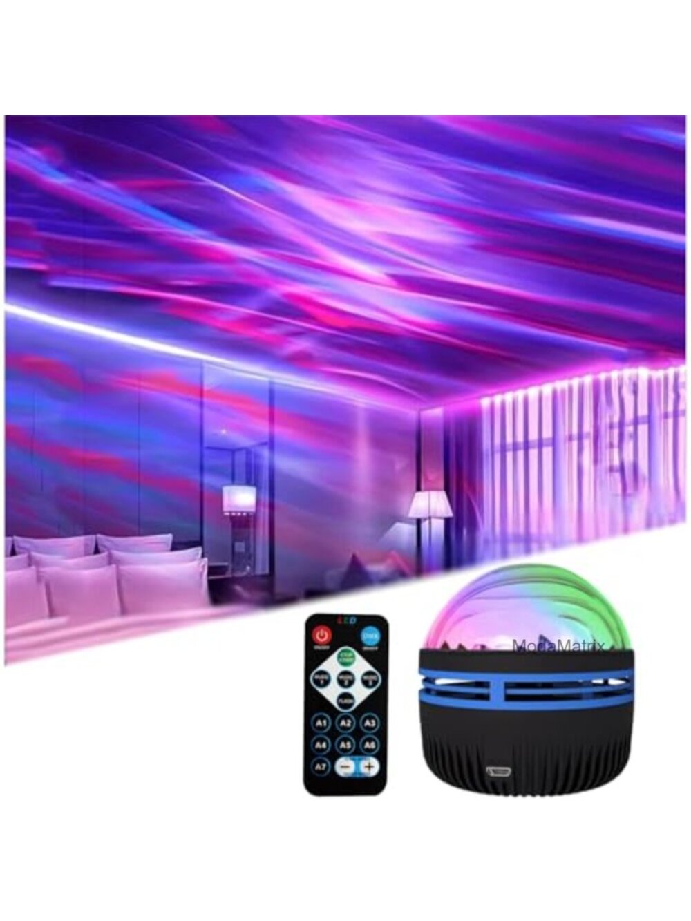 2-in-1 Northern Lights & Ocean Wave Projector with 14 Effects